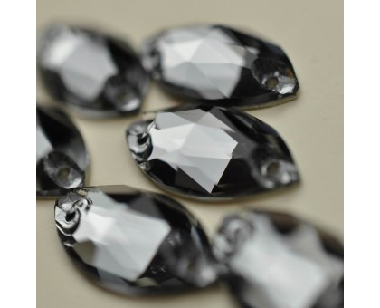 Стразы пришивные Эллипс Black Diamond 9x18